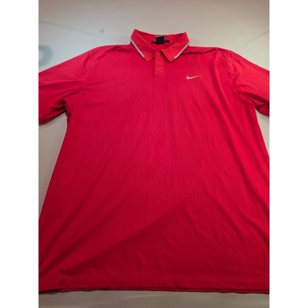 Nike Tiger Woods Collection Dri-FIT Golf Polo Red Textured XL 1151